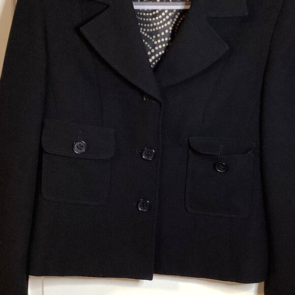 Marks & Spencer Vintage Women's Black Blazer Lined Cropped Classic Office UK 10 - Picture 3 of 7